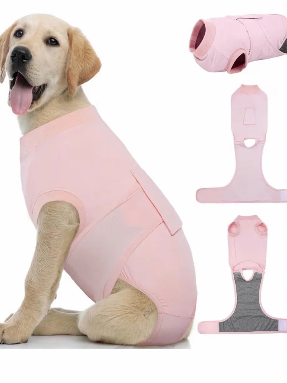 Pink Post-Surgery Recovery Suit for Dogs - Comfortable Support